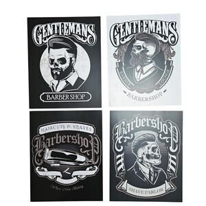 Barbershop Gentleman's Parlor 8X10 Black And White Prints, Man Cave Professional